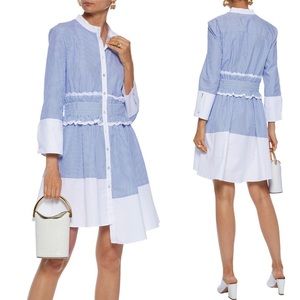 Marissa Webb Asymmetrical Striped White Dress M